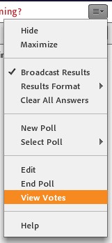 display of adobe connect poll pod menu_View votes